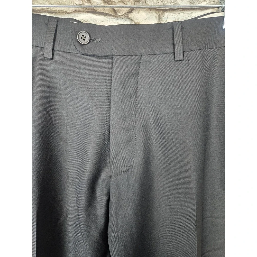 Suitsupply Men's Vitale Barberis Canonico Straight Leg Wool Trousers Black 34x32
